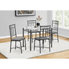 Monarch Specialties I 1014 - Dining Set, 5pcs Set, 40" Rectangular, Kitchen, Small, White Metal And Laminate, Grey Fabric, Contemporary, Modern - - Mounts For Less