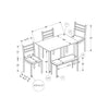 Monarch Specialties I 1031 - Dining Set, 5pcs Set, 40" Rectangular, Kitchen, Small, White Metal And Laminate, Grey Fabric, Contemporary, Modern - 83-1031 - Mounts For Less