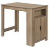 Monarch Specialties I 1203 - Dining Table, 48" Rectangular, Counter Height, Kitchen, Small, Storage, Brown Laminate, Contemporary, Modern - - Mounts For Less