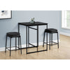 Monarch Specialties I 1240 - Dining Table, 32" Rectangular, Counter Height, Small, Laminate Top, Kitchen, Black Laminate, Black Metal, Contemporary, Modern - - Mounts For Less