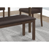 Monarch Specialties I 1305 - Bench, 42" Rectangular, Wood, Upholstered, Dining Room, Kitchen, Entryway, Brown, Transitional - 83-1305 - Mounts For Less