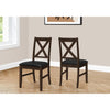 Monarch Specialties I 1333 - Dining Chair, 37" Height, Set Of 2, Dining Room, Kitchen, Side, Upholstered, Brown Solid Wood, Brown Leather Look, Transitional - 83-1333 - Mounts For Less