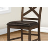 Monarch Specialties I 1388 - Dining Chair, 44" Height, Set Of 2, Side, Upholstered, Counter Height, Dining Room, Kitchen, Dark Walnut, Brown Leather Look, Transitional - - Mounts For Less