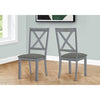 Monarch Specialties I 1435 - Dining Chair, Set Of 2, Side, Upholstered, Kitchen, Dining Room, Grey Fabric, Grey Wood Frame, Transitional - 83-1435 - Mounts For Less