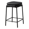 Monarch Specialties I 2225 - Barstool, Counter Height, Set Of 2, Kitchen, Black Leather Look, Black Metal, Contemporary, Modern - - Mounts For Less