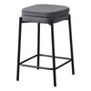 Monarch Specialties I 2226 - Barstool, Counter Height, Set Of 2, Kitchen, Grey Fabric, Black Metal, Contemporary, Modern - - Mounts For Less