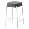 Monarch Specialties I 2227 - Barstool, Counter Height, Set Of 2, Kitchen, Grey Fabric, White Metal, Contemporary, Modern - - Mounts For Less