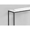 Monarch Specialties I 2255 - Accent Table, Console, Entryway, Narrow, Sofa, Living Room, Bedroom, White Marble Look Laminate, Black Metal, Contemporary, Modern - 83-2255 - Mounts For Less