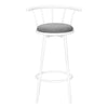 Monarch Specialties I 2397 - Bar Stool, Set Of 2, Swivel, Bar Height, White Metal, Grey Leather Look, Contemporary, Modern - 83-2397 - Mounts For Less