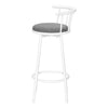 Monarch Specialties I 2397 - Bar Stool, Set Of 2, Swivel, Bar Height, White Metal, Grey Leather Look, Contemporary, Modern - - Mounts For Less