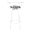 Monarch Specialties I 2397 - Bar Stool, Set Of 2, Swivel, Bar Height, White Metal, Grey Leather Look, Contemporary, Modern - - Mounts For Less
