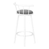Monarch Specialties I 2397 - Bar Stool, Set Of 2, Swivel, Bar Height, White Metal, Grey Leather Look, Contemporary, Modern - - Mounts For Less