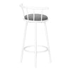 Monarch Specialties I 2397 - Bar Stool, Set Of 2, Swivel, Bar Height, White Metal, Grey Leather Look, Contemporary, Modern - 83-2397 - Mounts For Less
