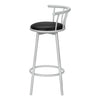 Monarch Specialties I 2399 - Bar Stool, Set Of 2, Swivel, Bar Height, Grey Metal, Black Leather Look, Contemporary, Modern - - Mounts For Less