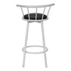 Monarch Specialties I 2399 - Bar Stool, Set Of 2, Swivel, Bar Height, Grey Metal, Black Leather Look, Contemporary, Modern - - Mounts For Less
