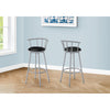 Monarch Specialties I 2399 - Bar Stool, Set Of 2, Swivel, Bar Height, Grey Metal, Black Leather Look, Contemporary, Modern - - Mounts For Less