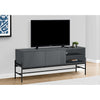 Monarch Specialties I 2739 - Tv Stand, 60 Inch, Console, Media Entertainment Center, Storage Cabinet, Living Room, Bedroom, Grey Laminate, Black Metal, Contemporary, Modern - 83-2739 - Mounts For Less
