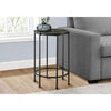Monarch Specialties I 3755 - Accent Table, End, Round, Side Table, Small, Lamp, Living Room, Bedroom, Nightstand, Dark Bronze Laminate, Black Metal, Contemporary - - Mounts For Less