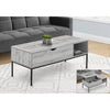 Monarch Specialties I 3805 - Coffee Table, 42" L, Rectangular, Cocktail, Lift-top, Grey, Black Metal, Contemporary, Modern - 83-3805 - Mounts For Less