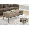 Monarch Specialties I 3806 - Coffee Table, 42" L, Rectangular, Cocktail, Lift-top, Dark Taupe, Black Metal, Contemporary, Modern - 83-3806 - Mounts For Less