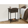 Monarch Specialties I 3816 - Accent Table, 2 Tier, End, Lamp, Living Room, Side Table, Storage Drawer, Small, Dark Oak Laminate, Black Metal, Contemporary - - Mounts For Less