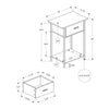 Monarch Specialties I 3816 - Accent Table, 2 Tier, End, Lamp, Living Room, Side Table, Storage Drawer, Small, Dark Oak Laminate, Black Metal, Contemporary - - Mounts For Less