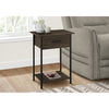 Monarch Specialties I 3816 - Accent Table, 2 Tier, End, Lamp, Living Room, Side Table, Storage Drawer, Small, Dark Oak Laminate, Black Metal, Contemporary - - Mounts For Less