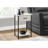 Monarch Specialties I 3817 - Accent Table, 2 Tier, End, Lamp, Living Room, Side Table, Storage Drawer, Small, Washed Oak Laminate, Black Metal, Contemporary - - Mounts For Less