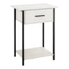 Monarch Specialties I 3817 - Accent Table, 2 Tier, End, Lamp, Living Room, Side Table, Storage Drawer, Small, Washed Oak Laminate, Black Metal, Contemporary - - Mounts For Less