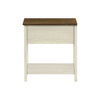 Monarch Specialties I 3962 - Side Table, End, Accent Table, 2 Tier, Narrow, Bedroom, Lamp, Storage Drawer, Antique White Veneer, Brown Veneer, Transitional - - Mounts For Less