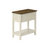Monarch Specialties I 3962 - Side Table, End, Accent Table, 2 Tier, Narrow, Bedroom, Lamp, Storage Drawer, Antique White Veneer, Brown Veneer, Transitional - - Mounts For Less