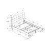 Monarch Specialties I 5803Q - Bed, Bedroom, Frame Only, Queen Size, Upholstered, Dark Grey Boucle, Transitional - - Mounts For Less