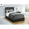 Monarch Specialties I 5805T - Bed, Twin Size, Upholstered, Bedroom, Frame Only, Youth, Teen, Juvenile, Dark Grey Boucle, Transitional - - Mounts For Less
