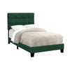 Monarch Specialties I 5917T - Bed, Twin Size, Upholstered, Bedroom, Frame Only, Youth, Teen, Juvenile, Green Velvet, Transitional - 83-5917T - Mounts For Less