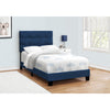 Monarch Specialties I 5918T - Bed, Twin Size, Upholstered, Bedroom, Frame Only, Youth, Teen, Juvenile, Blue Velvet, Transitional - - Mounts For Less