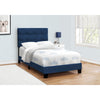 Monarch Specialties I 5918T - Bed, Twin Size, Upholstered, Bedroom, Frame Only, Youth, Teen, Juvenile, Blue Velvet, Transitional - 83-5918T - Mounts For Less