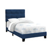 Monarch Specialties I 5918T - Bed, Twin Size, Upholstered, Bedroom, Frame Only, Youth, Teen, Juvenile, Blue Velvet, Transitional - 83-5918T - Mounts For Less