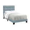 Monarch Specialties I 5919T - Bed, Twin Size, Upholstered, Bedroom, Frame Only, Youth, Teen, Juvenile, Light Blue Velvet, Transitional - 83-5919T - Mounts For Less