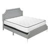 Monarch Specialties I 6035Q - Bed, Queen Size, Bedroom, Frame, Upholstered, Grey Linen Look, Chrome Metal Legs, Transitional - - Mounts For Less
