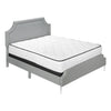 Monarch Specialties I 6035Q - Bed, Queen Size, Bedroom, Frame, Upholstered, Grey Linen Look, Chrome Metal Legs, Transitional - 83-6035Q - Mounts For Less