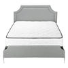 Monarch Specialties I 6035Q - Bed, Queen Size, Bedroom, Frame, Upholstered, Grey Linen Look, Chrome Metal Legs, Transitional - - Mounts For Less