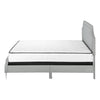Monarch Specialties I 6035Q - Bed, Queen Size, Bedroom, Frame, Upholstered, Grey Linen Look, Chrome Metal Legs, Transitional - - Mounts For Less