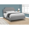 Monarch Specialties I 6035Q - Bed, Queen Size, Bedroom, Frame, Upholstered, Grey Linen Look, Chrome Metal Legs, Transitional - - Mounts For Less