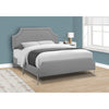 Monarch Specialties I 6035Q - Bed, Queen Size, Bedroom, Frame, Upholstered, Grey Linen Look, Chrome Metal Legs, Transitional - 83-6035Q - Mounts For Less