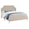 Monarch Specialties I 6036Q - Bed, Queen Size, Bedroom, Frame, Upholstered, Beige Linen Look, Chrome Metal Legs, Transitional - 83-6036Q - Mounts For Less