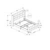 Monarch Specialties I 6040Q - Bed, Queen Size, Bedroom, Frame, Upholstered, Grey Linen Look, Chrome Metal Legs, Transitional - - Mounts For Less