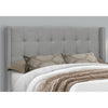 Monarch Specialties I 6040Q - Bed, Queen Size, Bedroom, Frame, Upholstered, Grey Linen Look, Chrome Metal Legs, Transitional - - Mounts For Less