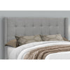Monarch Specialties I 6040Q - Bed, Queen Size, Bedroom, Frame, Upholstered, Grey Linen Look, Chrome Metal Legs, Transitional - 83-6040Q - Mounts For Less