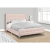 Monarch Specialties I 6042Q - Bed, Queen Size, Bedroom, Upholstered, Pink Velvet, Chrome Metal Legs - 83-6042Q - Mounts For Less