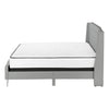 Monarch Specialties I 6045Q - Bed, Queen Size, Bedroom, Frame, Upholstered, Grey Linen Look, Chrome Metal Legs, Transitional - 83-6045Q - Mounts For Less